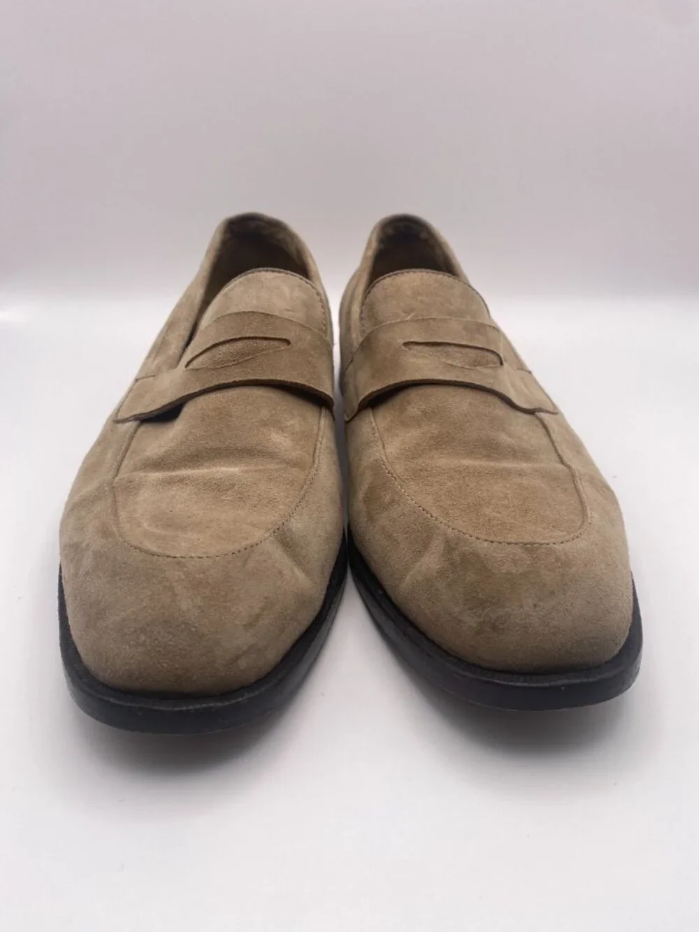 Hugo Boss Men's Italian-Made Suede Loafers With Penny Trim Sz 8